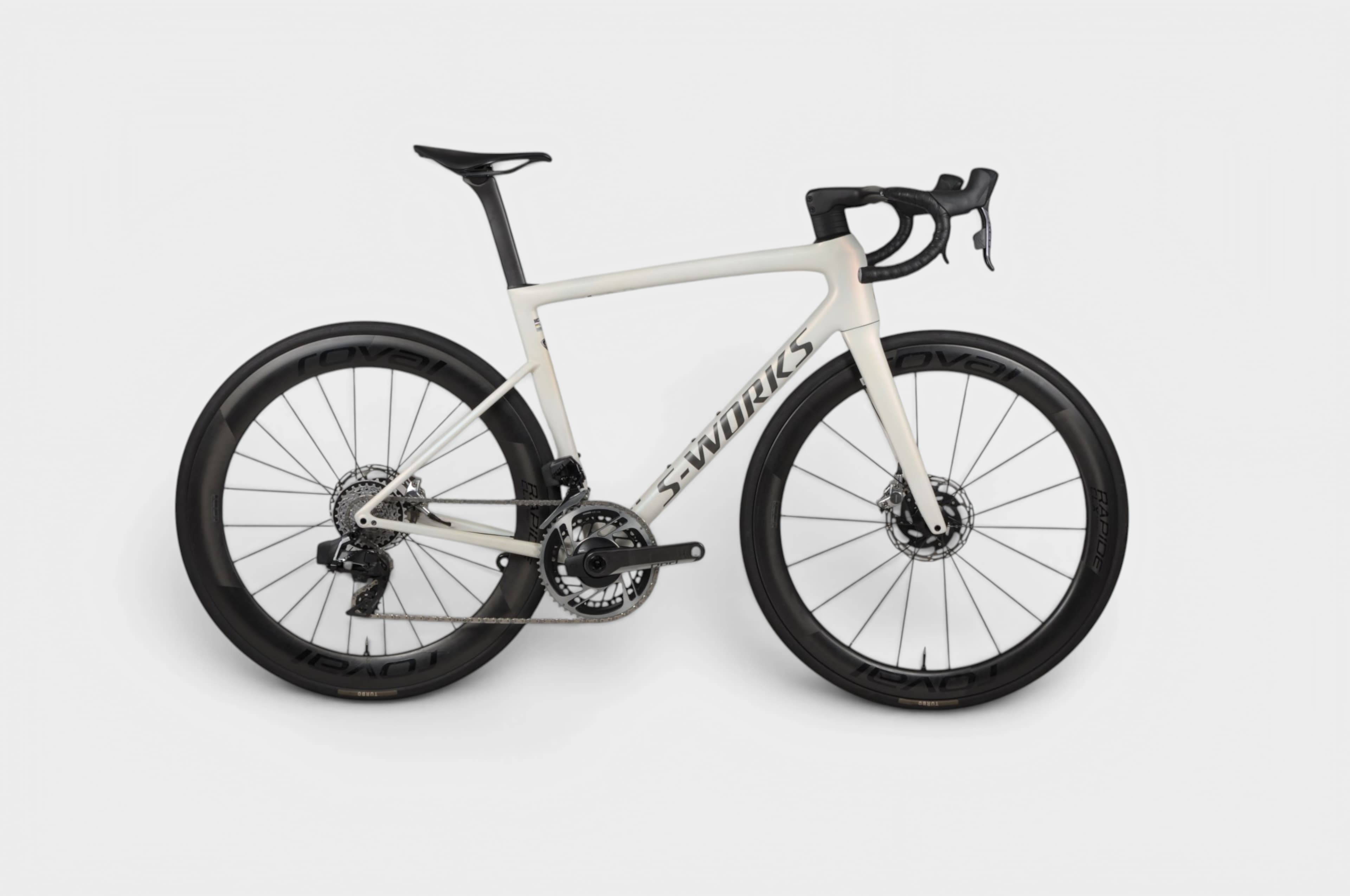Specialized S-Works Tarmac SL8 2024 — tweedehands racefiets, maat 56cm, satin fog tint / green ghost pearl / red ghost pearl fade — studiofoto Berg en Baan