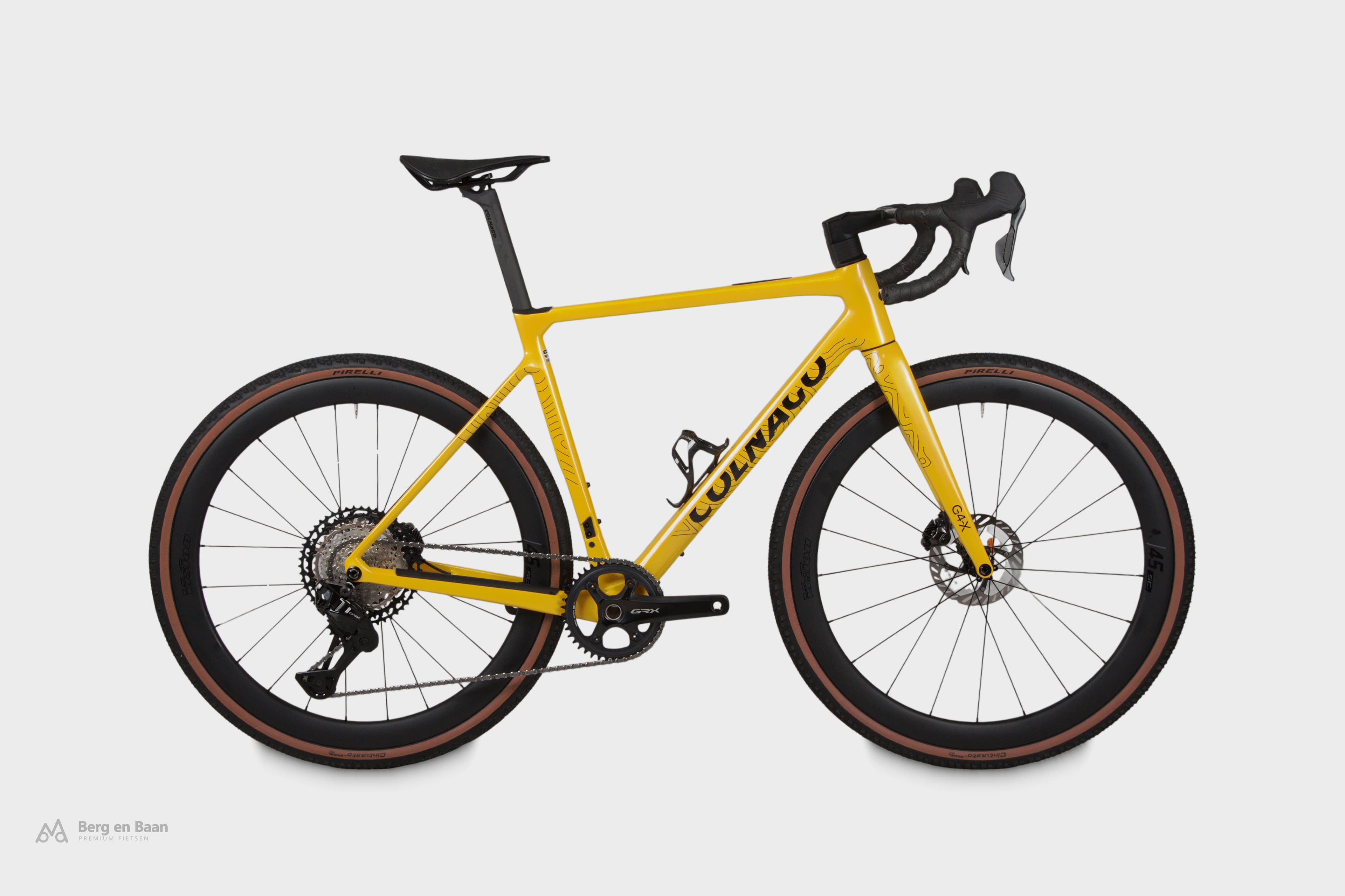 Colnago G4-X GRX 827 Di2 2026 — new gravel bike, size 52, geel (mtyl) — studio photo Berg en Baan