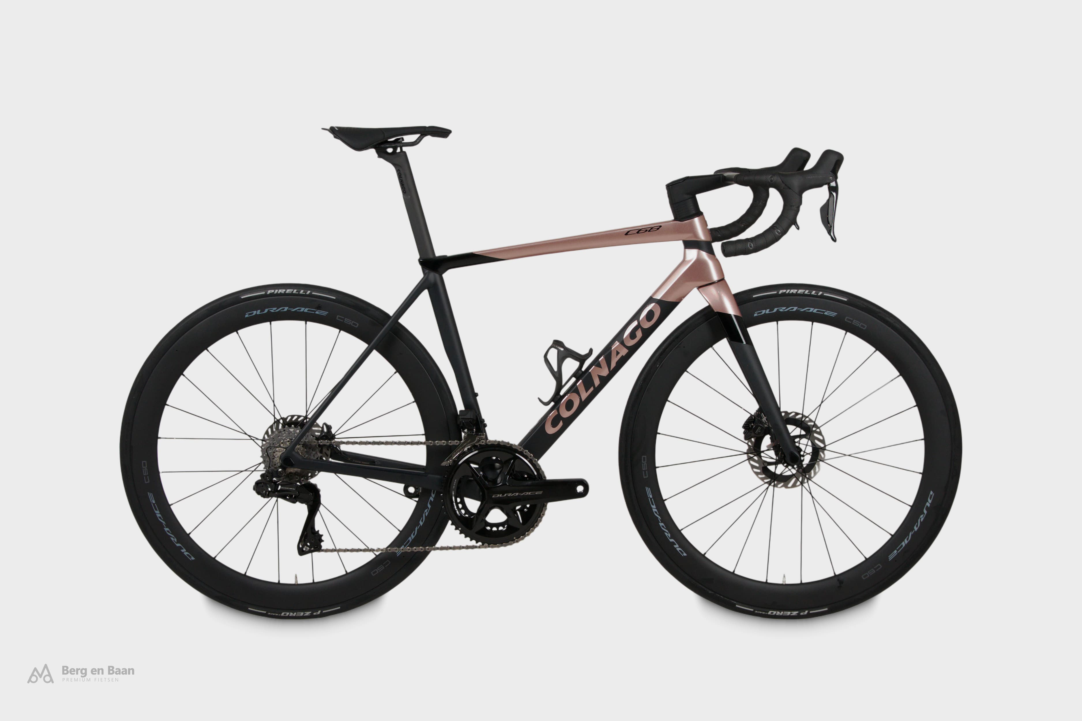 Colnago C68 Road Dura-Ace Di2 C50 2026 — new road bike, size 48.5, black with rosé — studio photo Berg en Baan